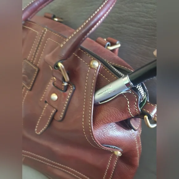 Dooney & Bourke Brown Leather Satchel - Picture 3 of 9